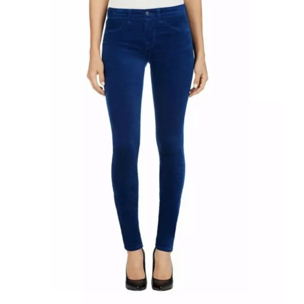 J Brand Mid Rise Skinny  Blue Velvet Jeans Sz 23
